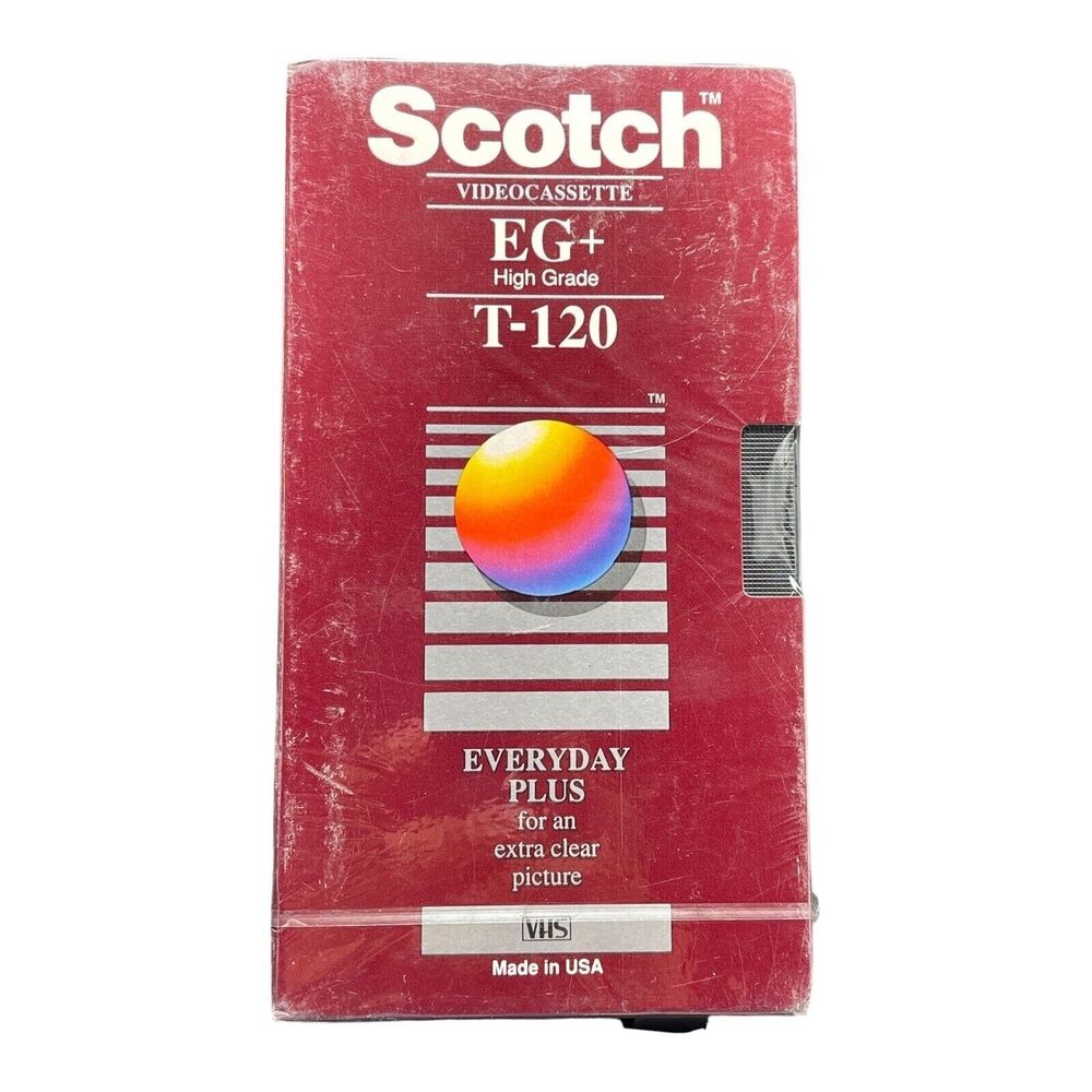 NEW SEALED Scotch EG+ T-120 VHS Videocassette High Grade Tape